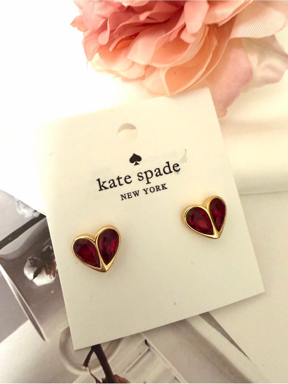 kate spade New York Red Heart Stud Earrings